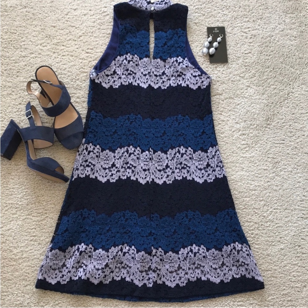 Lace, Choker Neckline A Line Dress - Picture 6 of 7